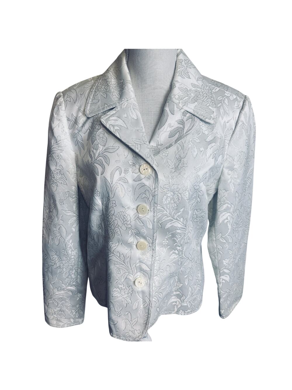 Formal gold & cream Brocade Blazer suit jacket Chadwicks sz 12 jacquard elegant
